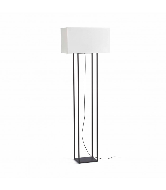 2 Light Floor Lamp Brown with Beige Shade, E27 - 1
