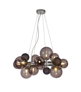 Circular Pendant 12 x G9 Polished Chrome Smoked Black Glass-1