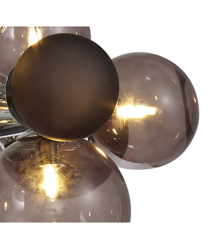Circular Pendant 12 x G9 Polished Chrome Smoked Black Glass-15