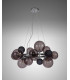 Circular Pendant 12 x G9 Polished Chrome Smoked Black Glass-16
