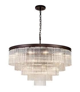Large 3 Tier Round Pendant 27 Light E14 Brown Oxide Item Weight: 28.6kg-1
