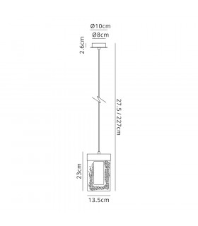 Pendant 2m 1 x 4.5W LED 3000K 148lm Polished Chrome 3yrs Warranty-2
