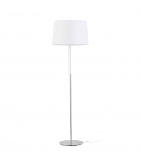 1 Light Floor Lamp White, Nickel, E27 - 1