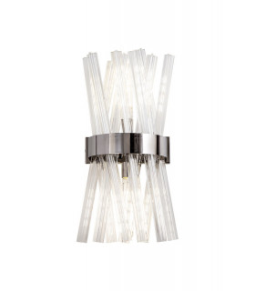 2 Light E14 Wall Light E14 Polished Nickel  Clear Glass-1
