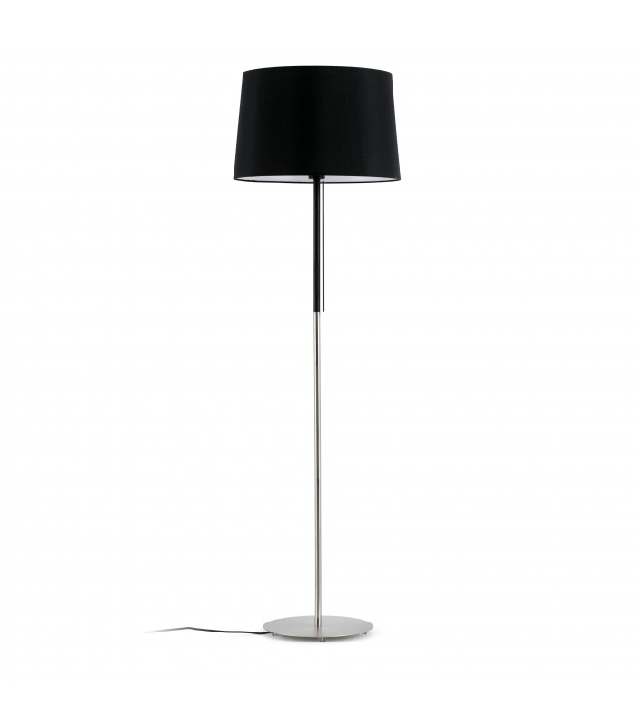 1 Light Floor Lamp Black, Nickel, E27 - 1