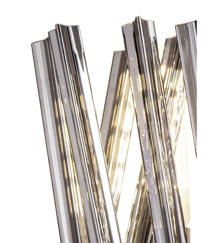 2 Light E14 Wall Light E14 Polished Nickel  Smoke Glass-5