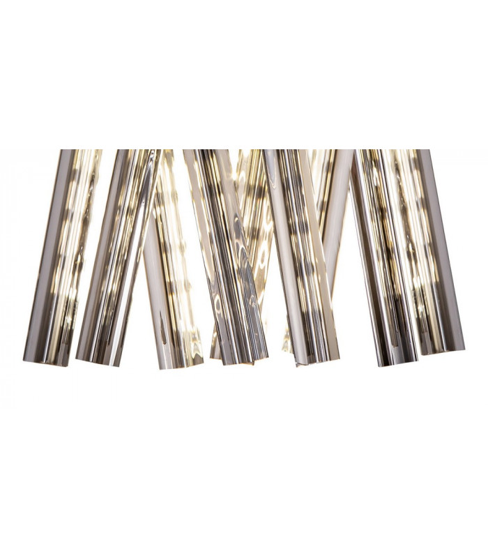 2 Light E14 Wall Light E14 Polished Nickel  Smoke Glass-8