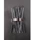 2 Light E14 Wall Light E14 Polished Nickel  Smoke Glass-9
