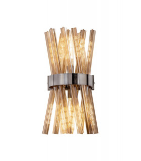 2 Light E14 Wall Light E14 Polished Nickel  Champagne Glass-1