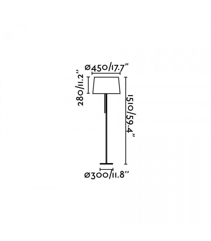 1 Light Floor Lamp Black, Nickel, E27 - 2