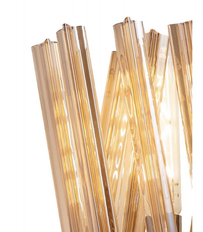 2 Light E14 Wall Light E14 Polished Nickel  Champagne Glass-5