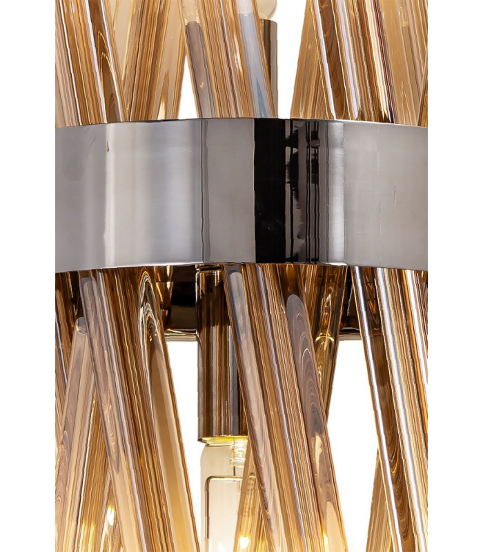 2 Light E14 Wall Light E14 Polished Nickel  Champagne Glass-6