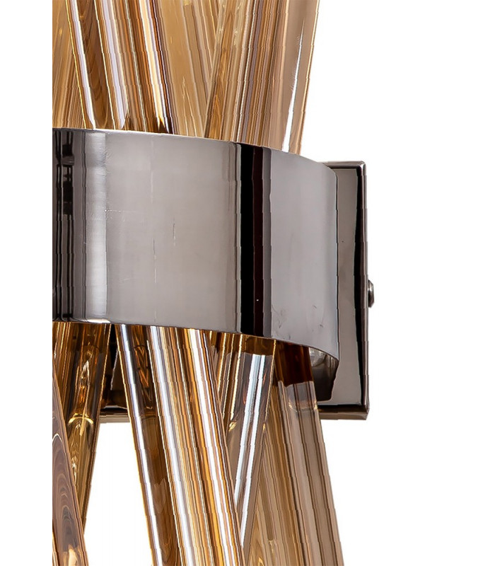 2 Light E14 Wall Light E14 Polished Nickel  Champagne Glass-7