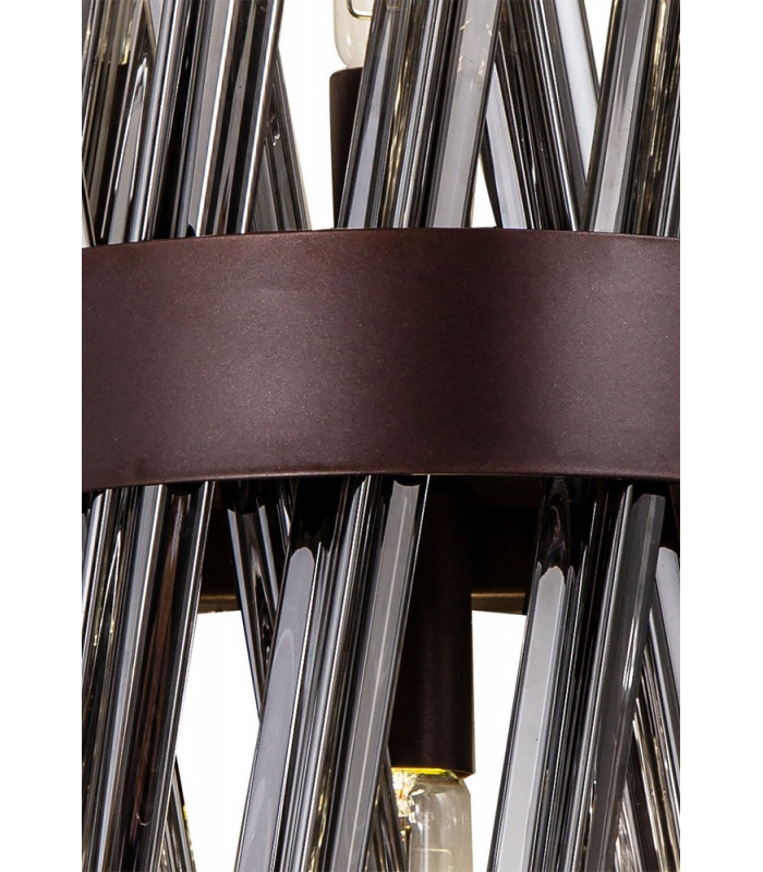2 Light E14 Wall Light E14 Brown Oxide  Smoke Glass-6