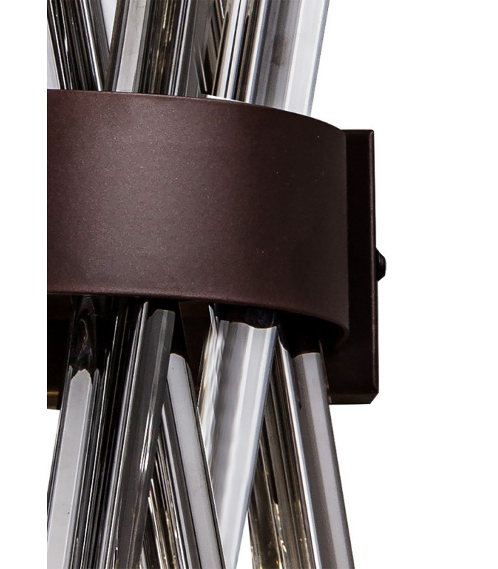 2 Light E14 Wall Light E14 Brown Oxide  Smoke Glass-7