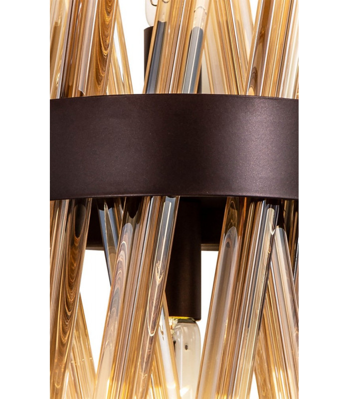 2 Light E14 Wall Light E14 Brown Oxide  Champagne Glass-6