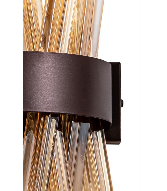 2 Light E14 Wall Light E14 Brown Oxide  Champagne Glass-7