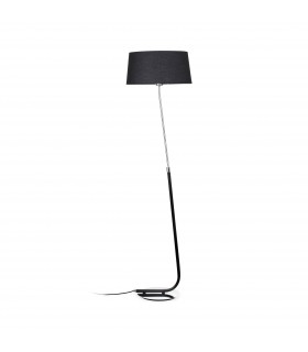 1 Light Floor Lamp Chrome, Black, E27 - 1