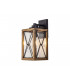 Large Wall Lamp 1 x E27 Wood Effect & Black Clear Glass IP54 2yrs Warranty-1