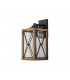Large Wall Lamp 1 x E27 Wood Effect & Black Clear Glass IP54 2yrs Warranty-4