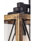 Large Wall Lamp 1 x E27 Wood Effect & Black Clear Glass IP54 2yrs Warranty-6