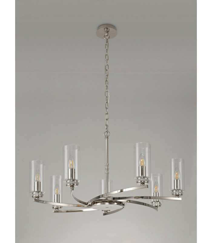 Pendant Semi Ceiling 7 x E14 Polished Nickel-11