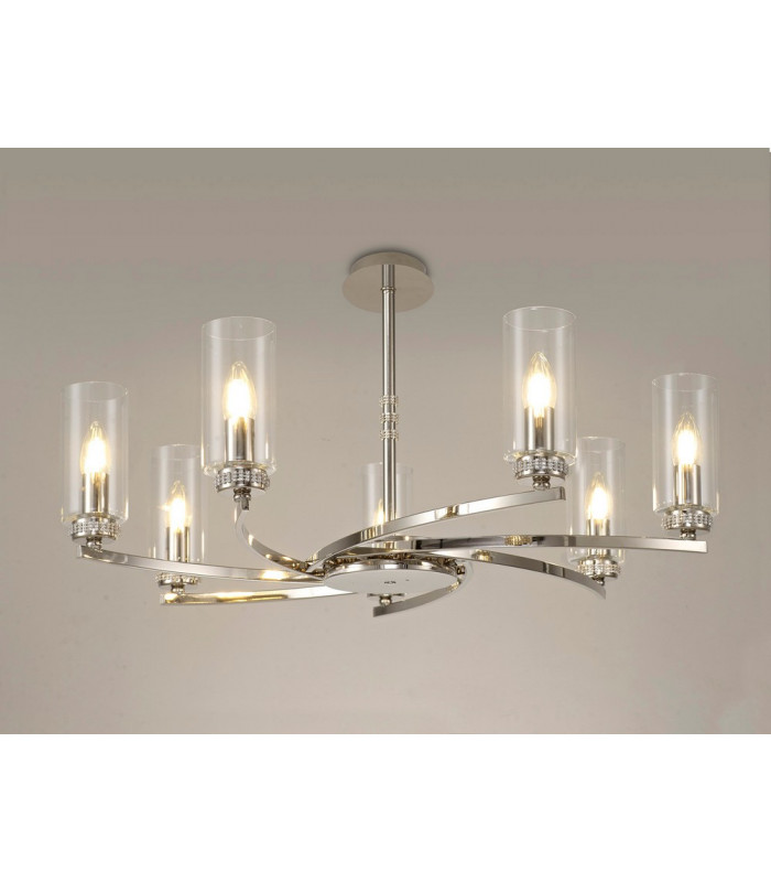 Pendant Semi Ceiling 7 x E14 Polished Nickel-12