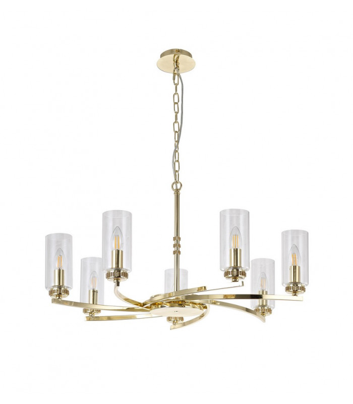 Pendant Semi Ceiling 7 x E14 Polished Gold-4