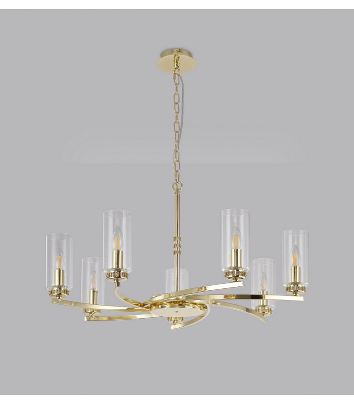 Pendant Semi Ceiling 7 x E14 Polished Gold-11