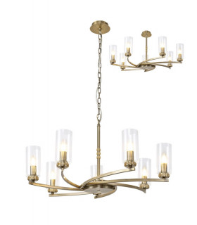 Pendant Semi Ceiling 7 x E14 Antique Brass-1