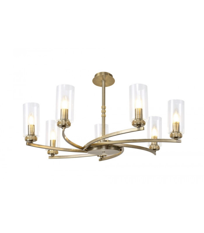 Pendant Semi Ceiling 7 x E14 Antique Brass-5