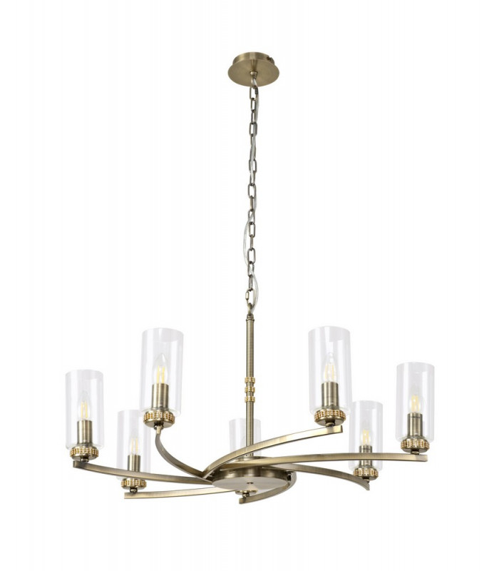Pendant Semi Ceiling 7 x E14 Antique Brass-7