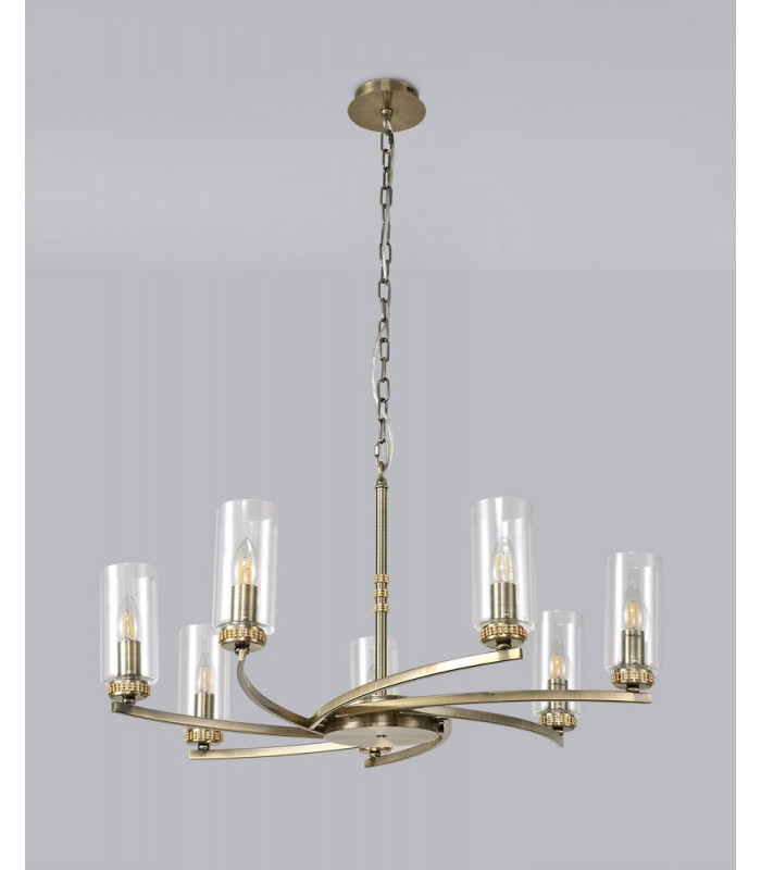 Pendant Semi Ceiling 7 x E14 Antique Brass-13