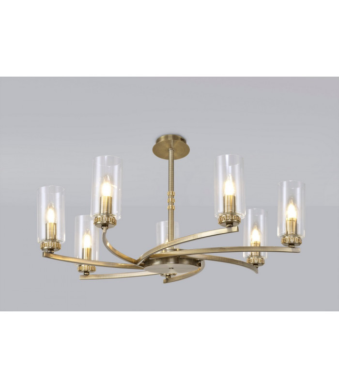 Pendant Semi Ceiling 7 x E14 Antique Brass-14