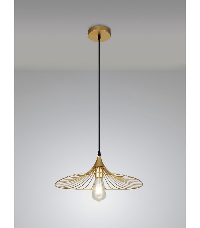 Shallow Pendant 1 x E27 Painted Gold-3