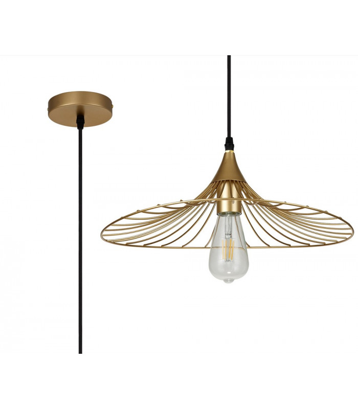 Shallow Pendant 1 x E27 Painted Gold-5