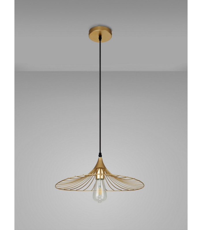 Shallow Pendant 1 x E27 Painted Gold-12