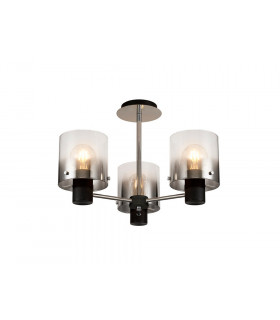 Semi Ceiling Light 3 x E27 Black Smoke Fade Glass-1