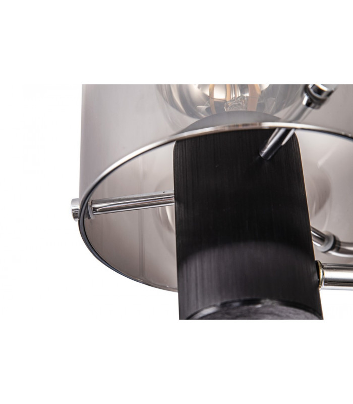 Semi Ceiling Light 3 x E27 Black Smoke Fade Glass-9