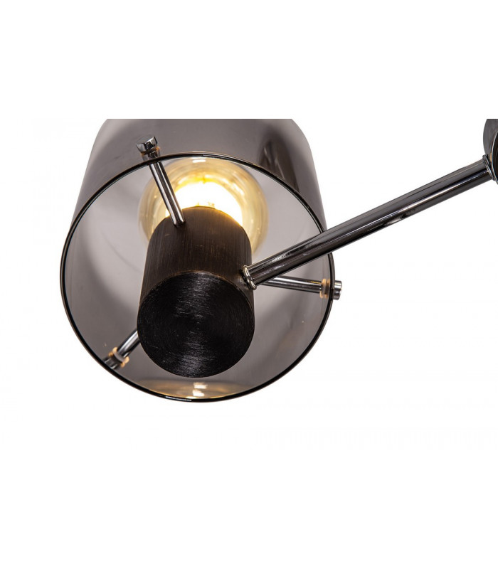 Semi Ceiling Light 3 x E27 Black Smoke Fade Glass-11