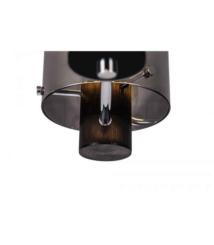 Semi Ceiling Light 3 x E27 Black Smoke Fade Glass-12