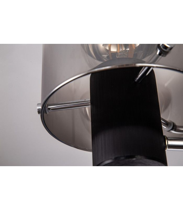 Semi Ceiling Light 3 x E27 Black Smoke Fade Glass-18