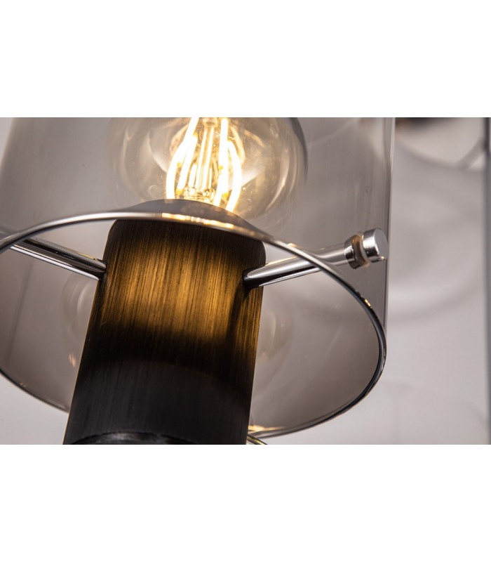 Semi Ceiling Light 3 x E27 Black Smoke Fade Glass-19