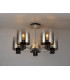 Semi Ceiling Light 5 x E27 Black Smoke Fade Glass-3