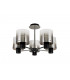 Semi Ceiling Light 5 x E27 Black Smoke Fade Glass-8