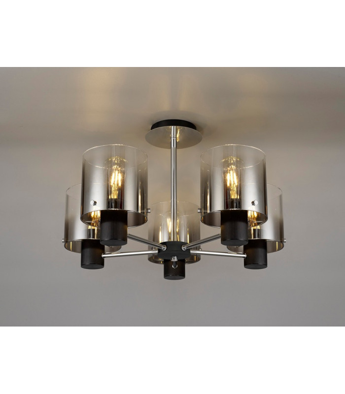 Semi Ceiling Light 5 x E27 Black Smoke Fade Glass-12Semi Ceiling Light 5 x E27 Black Smoke Fade Glass-13