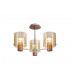 Semi Ceiling Light 3 x E27 Mocha Amber Glass-7