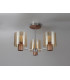 Semi Ceiling Light 3 x E27 Mocha Amber Glass-11
