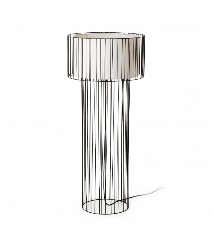 1 Light Floor Lamp White, Black, E27 - 1