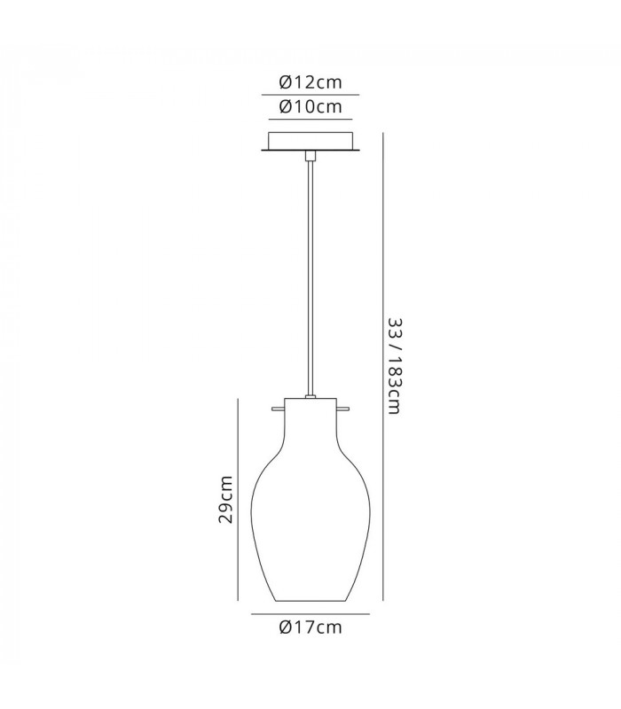 Pendant 17cm Round 1 x E27 Chrome & Clear-2